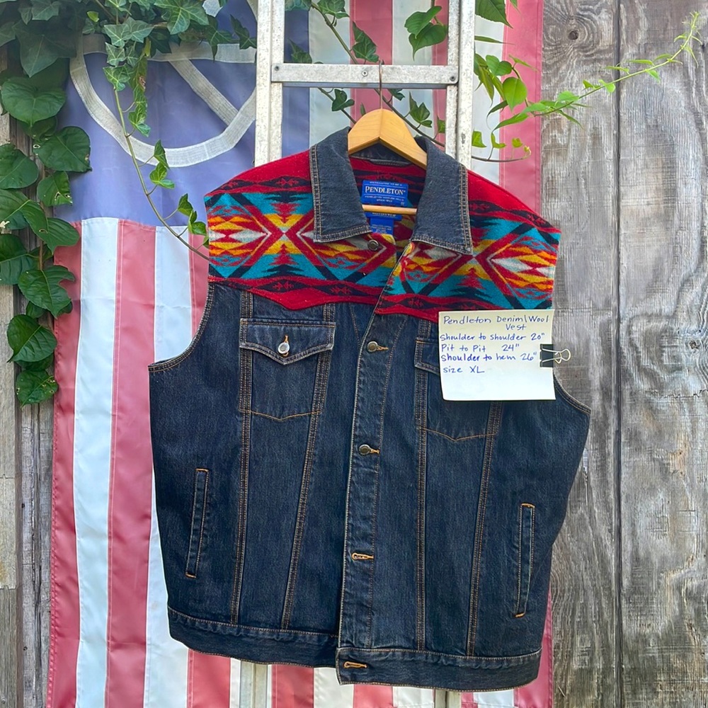 Pendleton denim/wool vest size XL